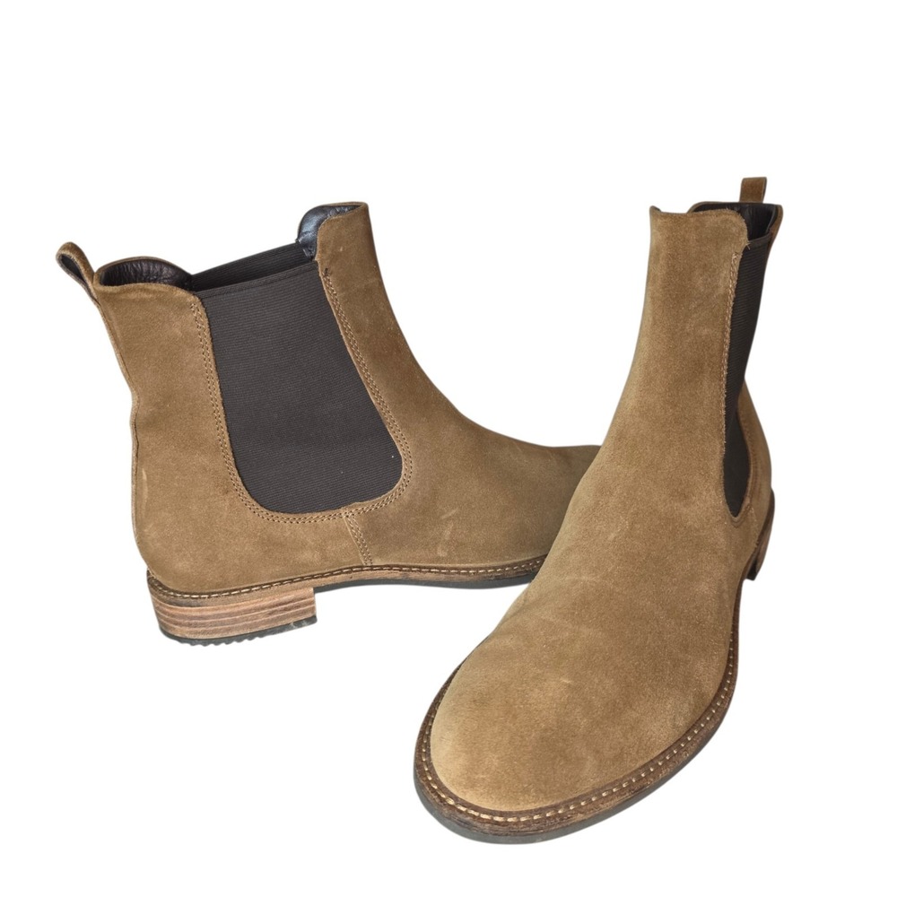 Ecco Sartorelle 25 Womens 10 Brown Suede Round Toe Pull On Ankle Chelsea Boots